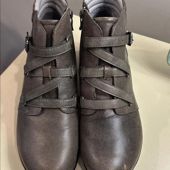 Alegria Metallic Gray Ankle Boots - Picture 5 of 15